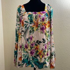 NWT Cupio Top Floral Romantic Bell Sleeve Blouse Bohemian Size Xlarge Women’s